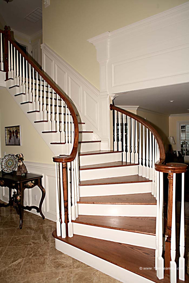Wainscot and Picture Frames Traditional Staircase New York by Trim Team NJ
