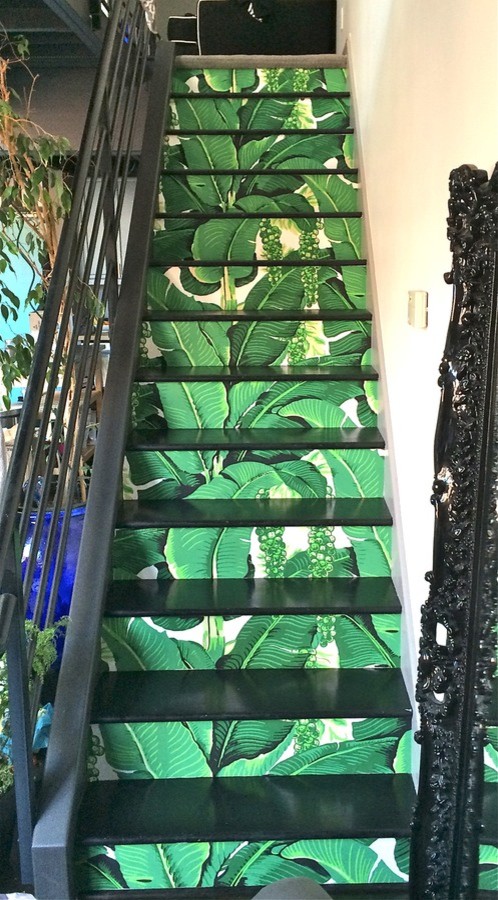 Idée de décoration pour un escalier ethnique.
