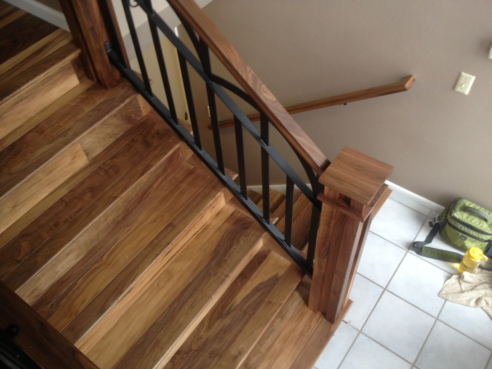 Walnut and Iron Stair Railing Staircase Albuquerque by Mountain