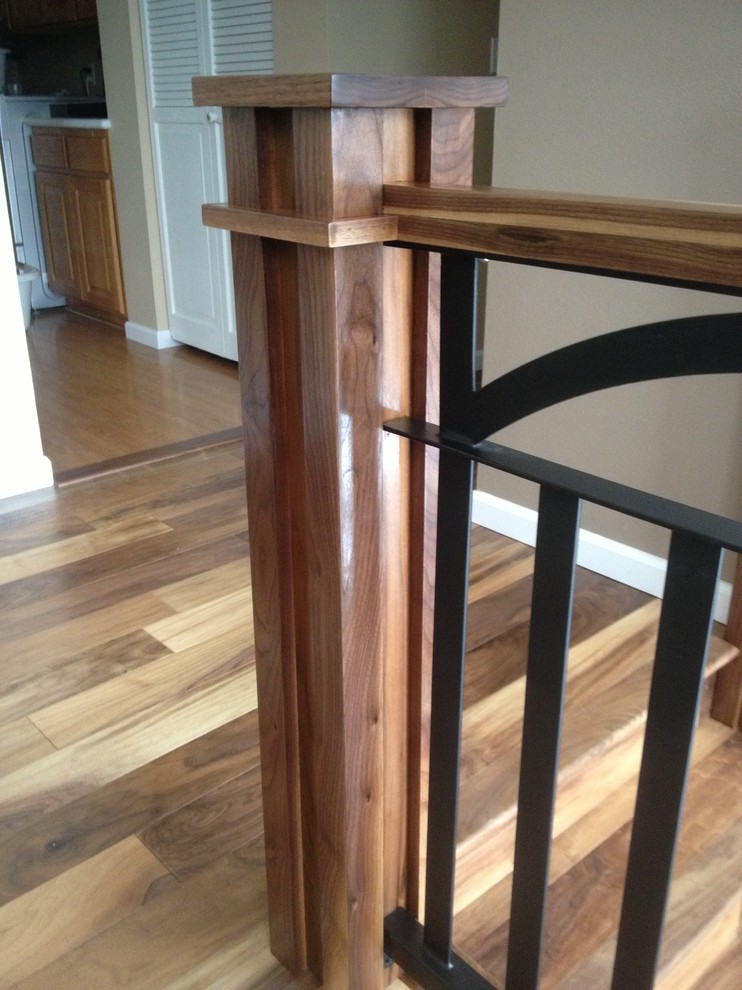 Walnut and Iron Stair Railing Staircase Albuquerque by Mountain