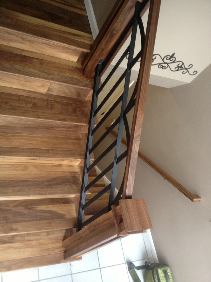 Walnut and Iron Stair Railing Staircase Albuquerque by Mountain