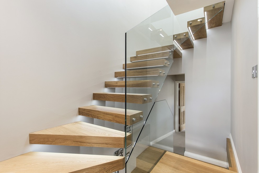 Contemporary staircase in Surrey.