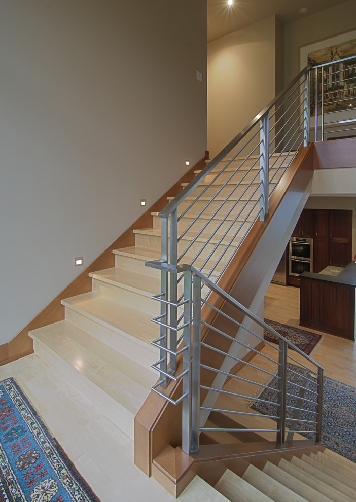 Example of a trendy staircase design in Portland