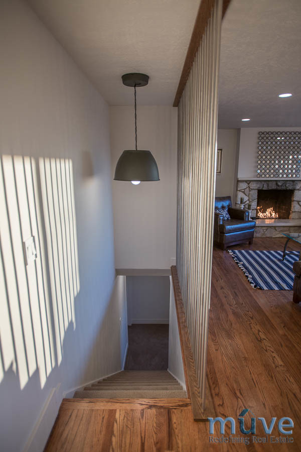 This is an example of a midcentury staircase in Salt Lake City.