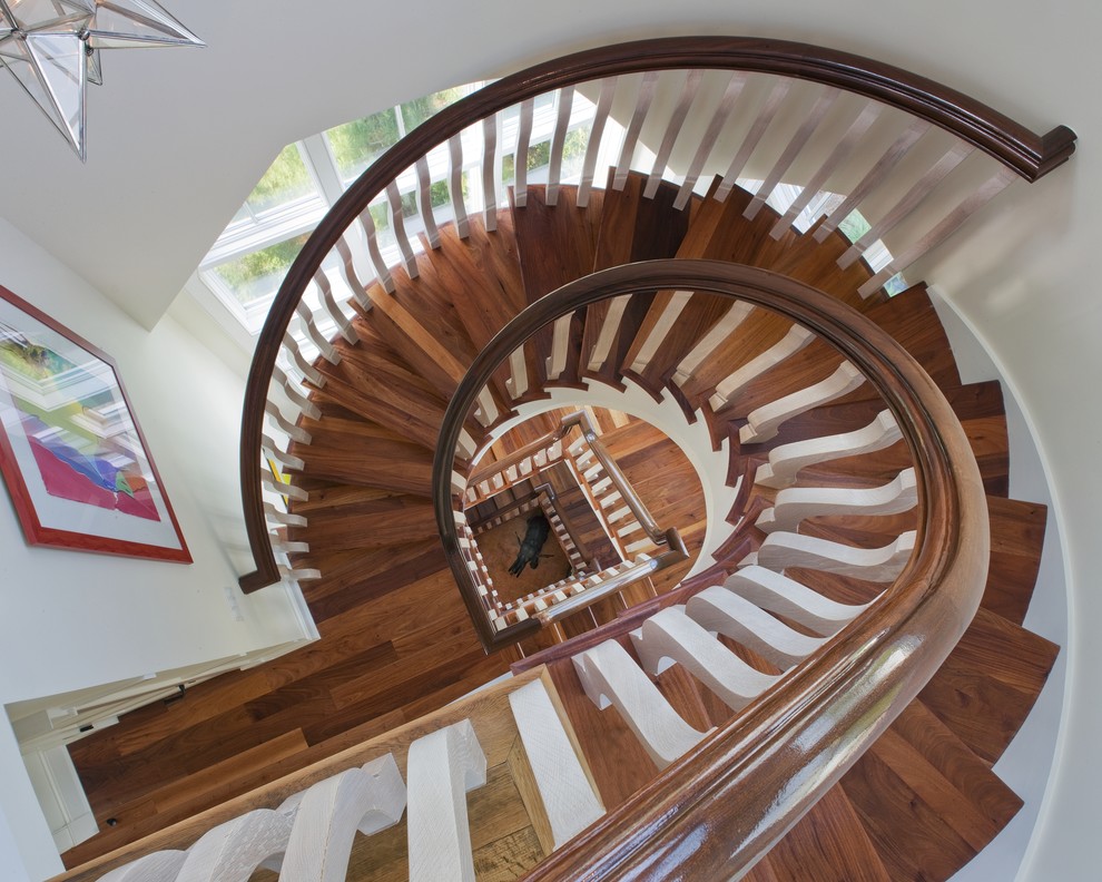 Photo of a nautical spiral staircase in Philadelphia.