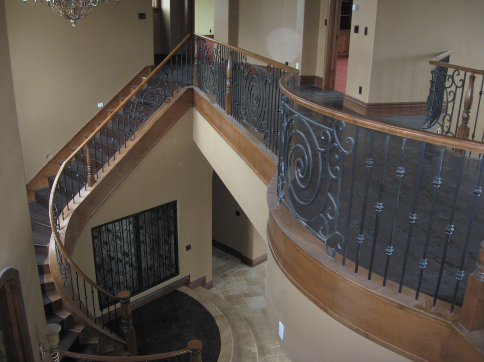 Inspiration for a mediterranean staircase remodel in Las Vegas