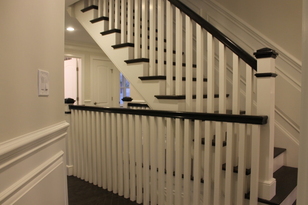 Traditional staircase in Boston.