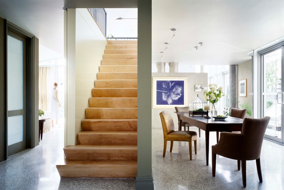 Inspiration for a contemporary staircase remodel in New York