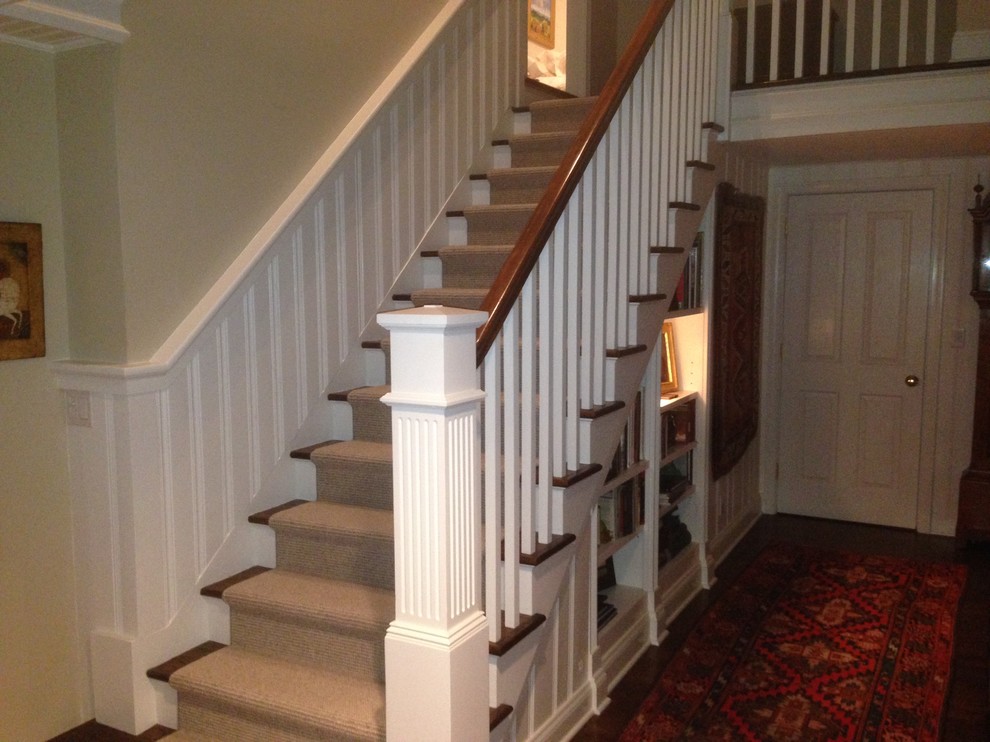 Example of a trendy staircase design in Bridgeport