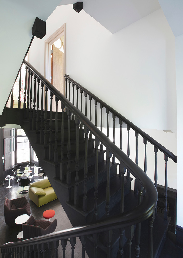 Example of an eclectic staircase design in London