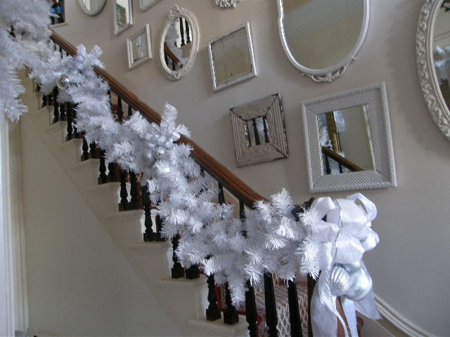 white christmas holiday decor - Eclectic - Staircase - New York ...