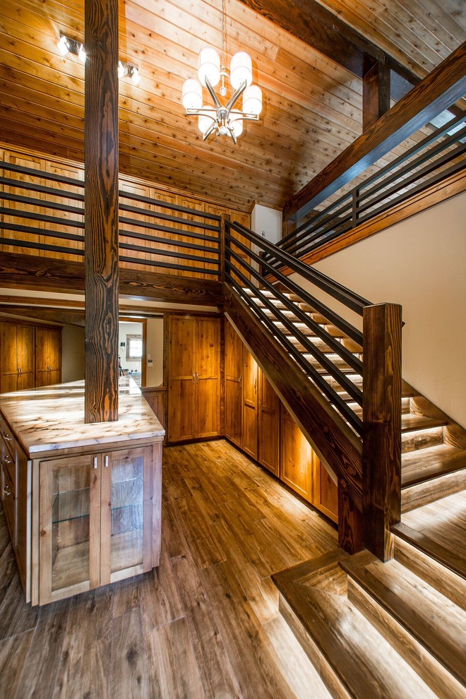 Inspiration for a rustic staircase in Boise.