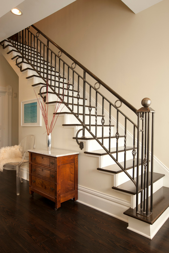 Staircase - transitional staircase idea in Chicago