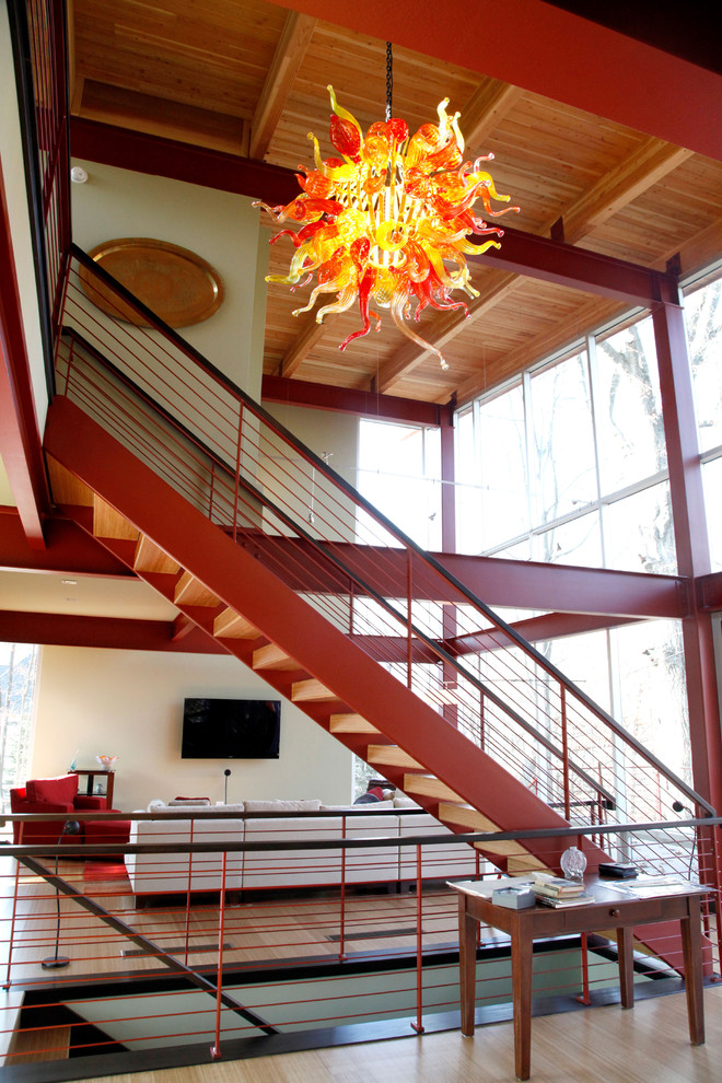 Small contemporary staircase in Other.