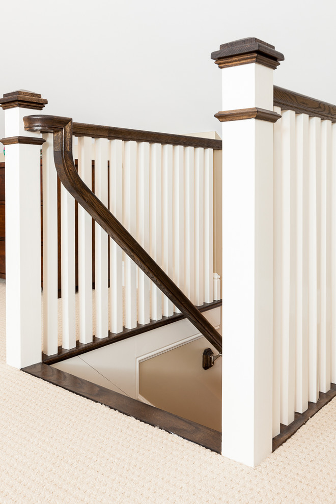 Cette photo montre un escalier droit nature de taille moyenne avec des marches en bois et des contremarches en bois.