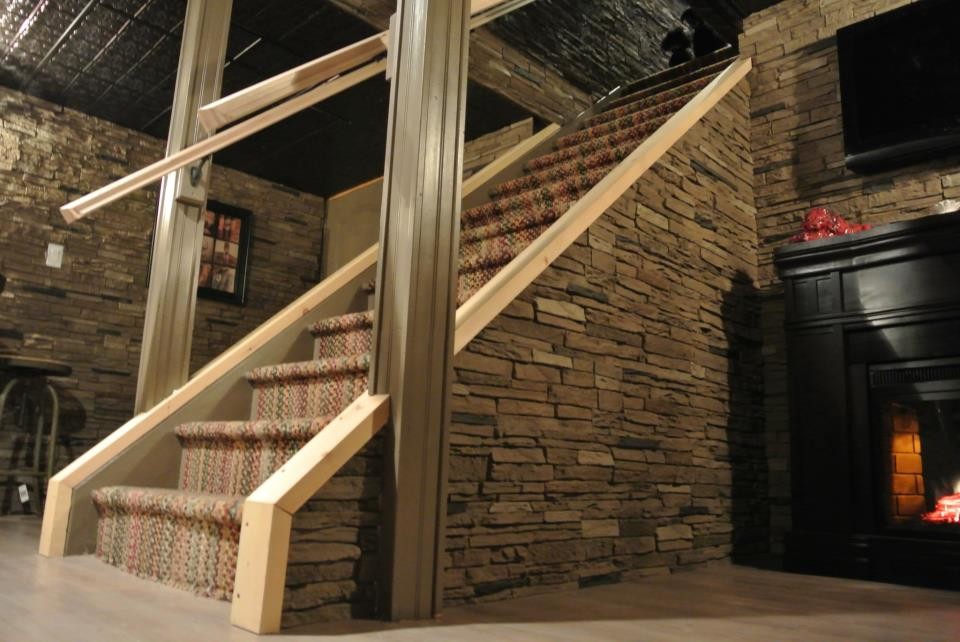 Wine Cellar Rustic Staircase Toronto by Gananoque Home Hardware