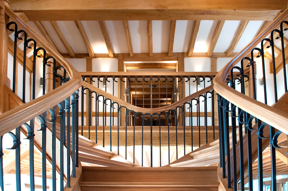 Design ideas for a traditional staircase in Surrey.