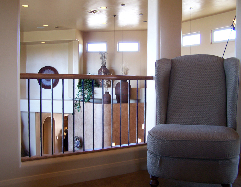 Inspiration for a small timeless curved staircase remodel in Salt Lake City