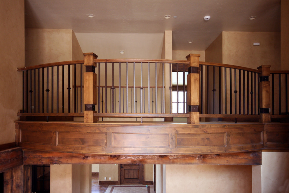 Inspiration for a mid-sized timeless curved staircase remodel in Salt Lake City