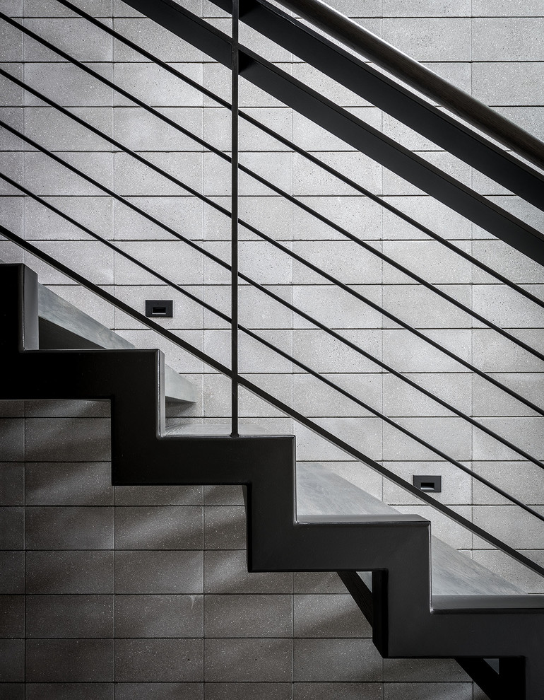 Inspiration for a retro staircase in Orange County.