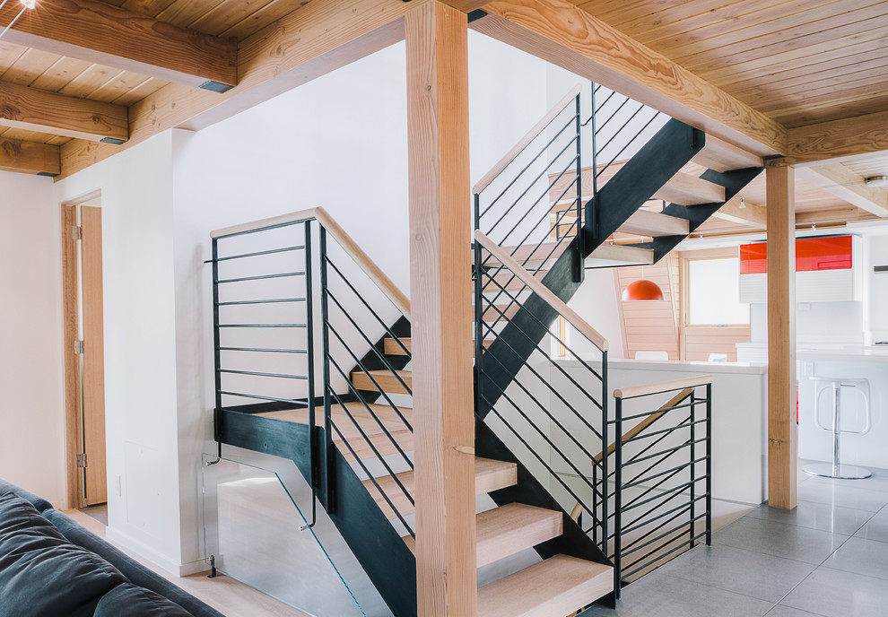 Mittelgroße Moderne Treppe in U-Form in Salt Lake City