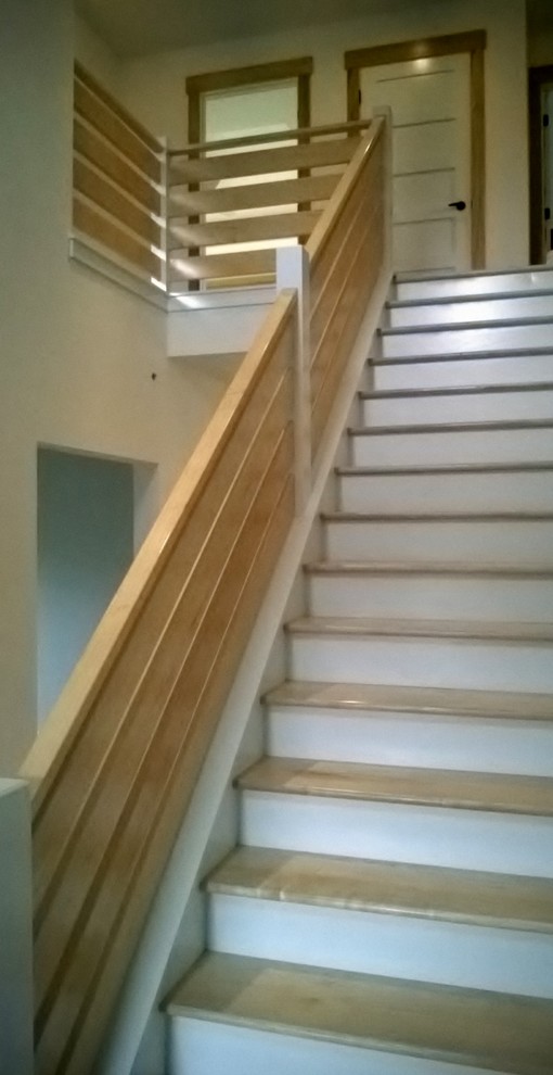 Inspiration for a scandinavian staircase remodel in Milwaukee