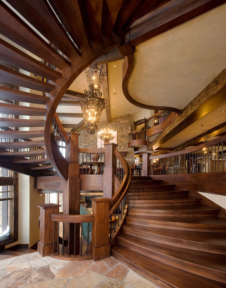 This is an example of a rustic staircase in Salt Lake City.