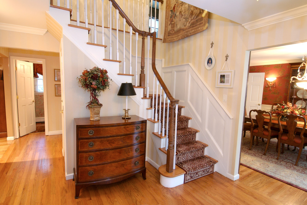 Wool & Silk Stair Runner Traditional Staircase New York by