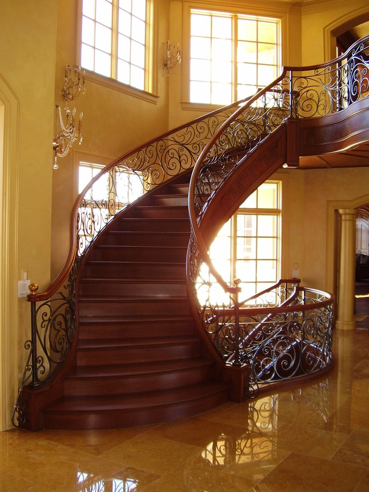 Wrought Iron Balustrade On A Curved Staircase ...