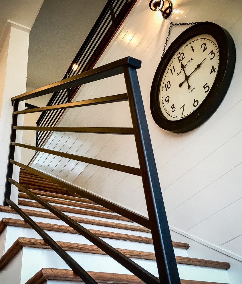 Wrought Iron Handrail System Contemporary Staircase Charlotte