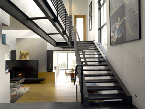 Inspiration for a modern staircase remodel in Seattle
