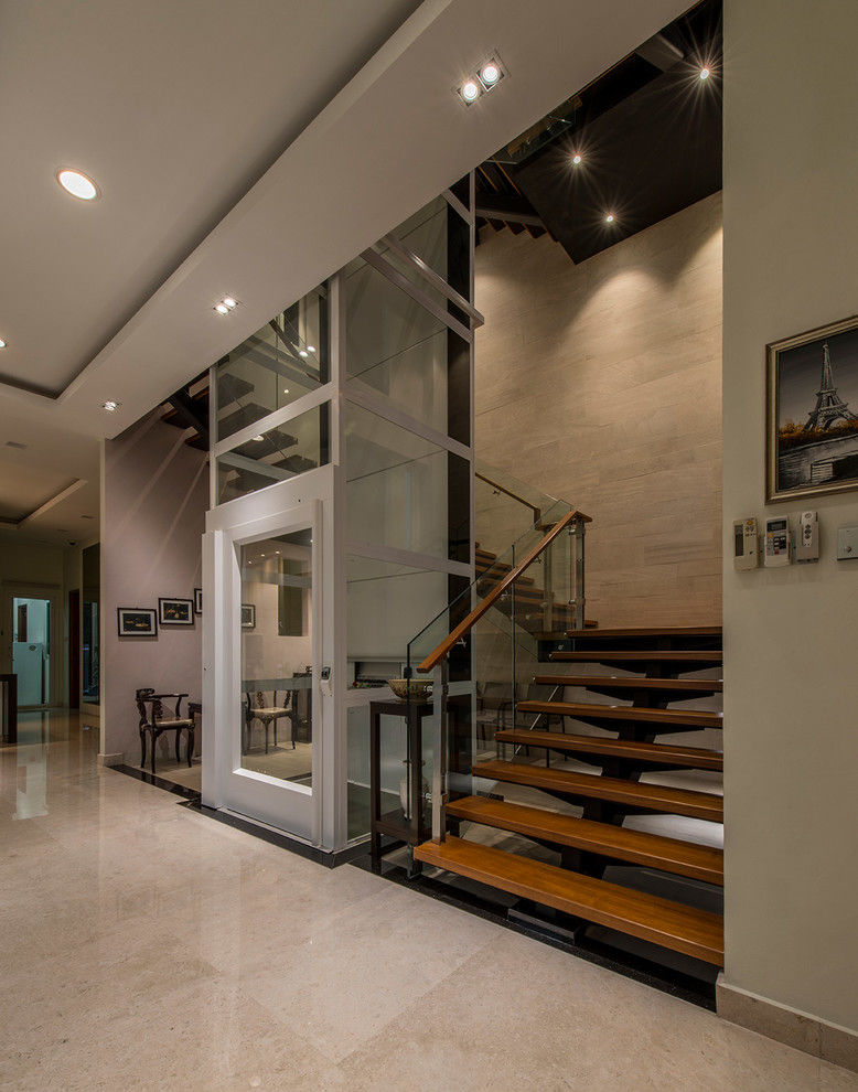 Inspiration for a large modern staircase remodel in Singapore