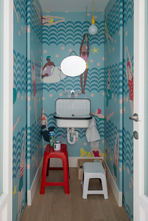 Joyful Retreat: Small Powder Room with Cute Boys Bathroom Inspirations