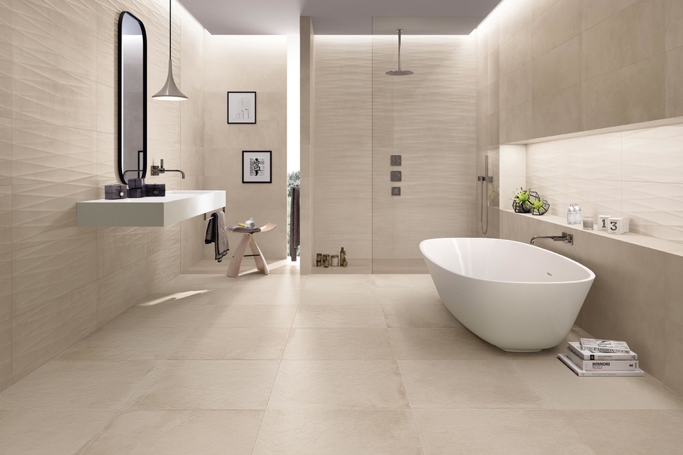 Inspiration pour une salle de bain minimaliste.