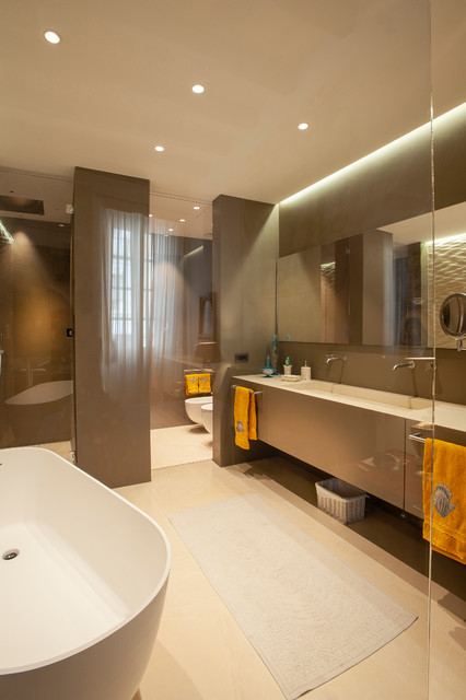 Bagno padronale | 10 mq - Contemporary - Bathroom - Other - by Officina Di  Progettazione | Houzz IE