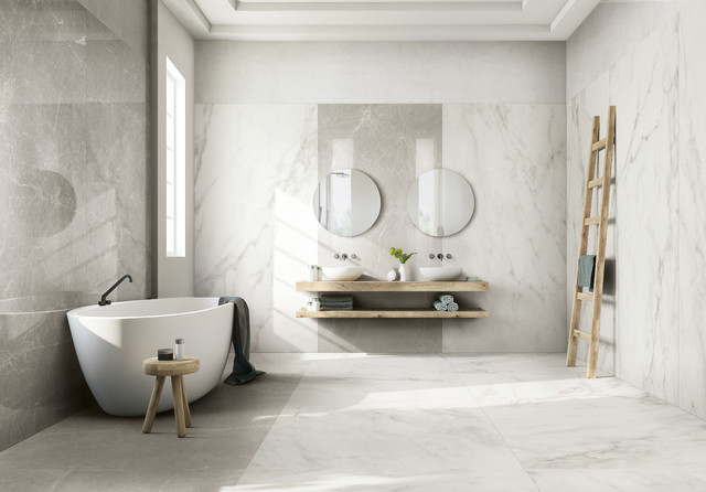 Bathrooms with large porcelain tiles - Modern - Bathroom - Bologna - by ...