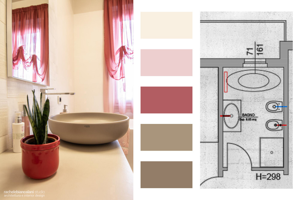 Inredning av ett modernt mycket stort vit vitt badrum med dusch, med släta luckor, beige skåp, ett fristående badkar, en hörndusch, en vägghängd toalettstol, vit kakel, porslinskakel, beige väggar, bambugolv, ett fristående handfat, granitbänkskiva, brunt golv och dusch med skjutdörr