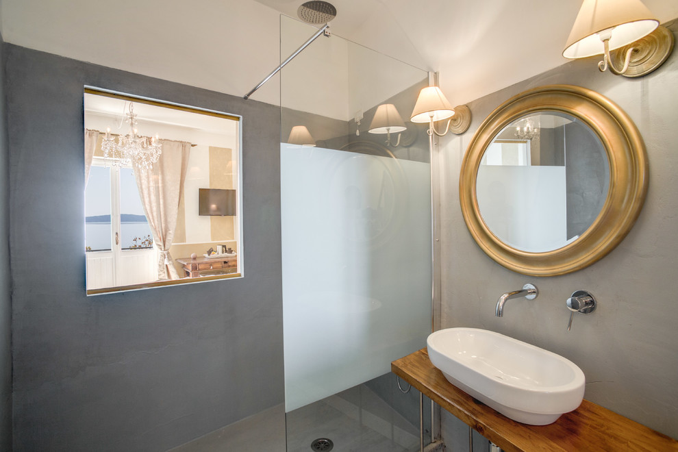 Идея дизайна: ванная комната в стиле шебби-шик