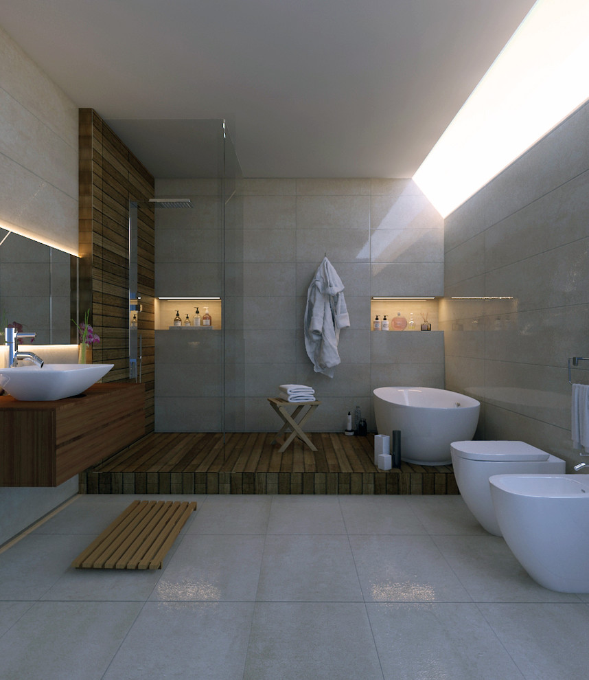 Example of a minimalist bathroom design in Catania-Palermo