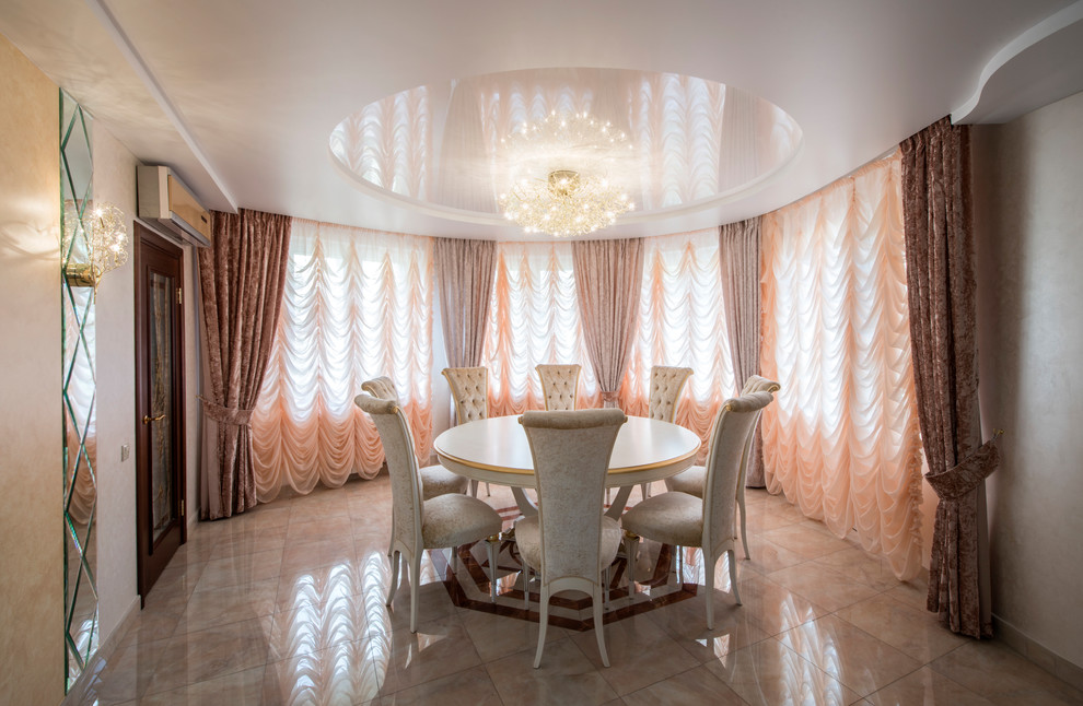 Medium sized classic dining room in Moscow.