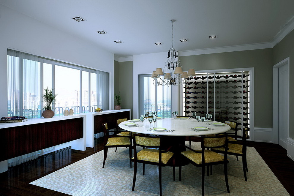 Design ideas for a contemporary dining room in Moscow.