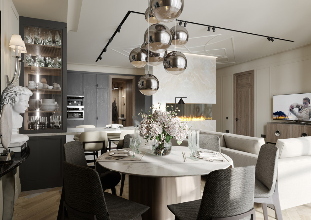 Inspiration for a dining room remodel in Moscow