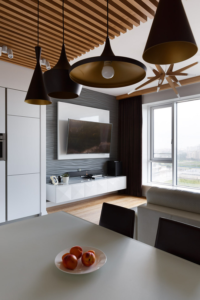Photo of a contemporary kitchen/dining room in Other.