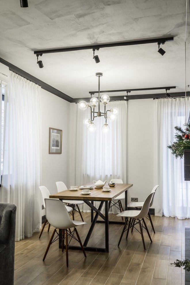 Photo of a medium sized scandinavian dining room in Moscow.