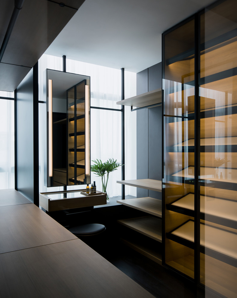 Inspiration for a contemporary closet remodel in Singapore