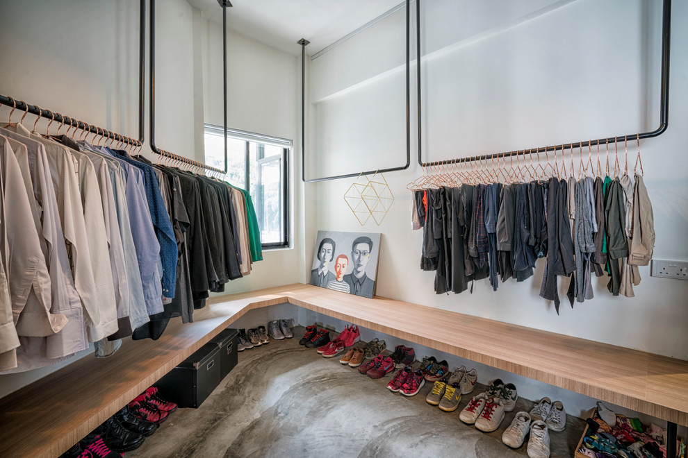 Design ideas for an industrial wardrobe in Singapore.