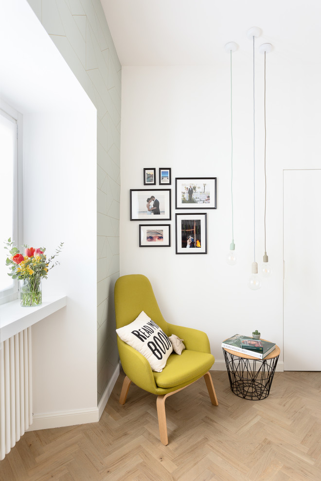This is an example of a small scandi home office in Rome.