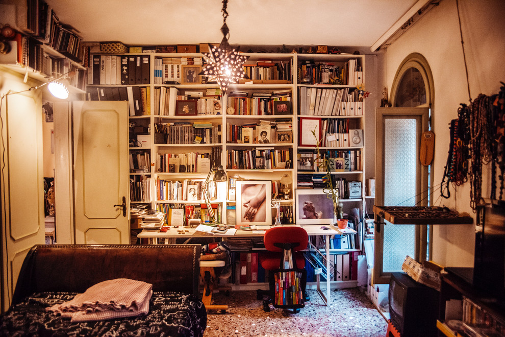 Inspiration for an eclectic home office in Venice.
