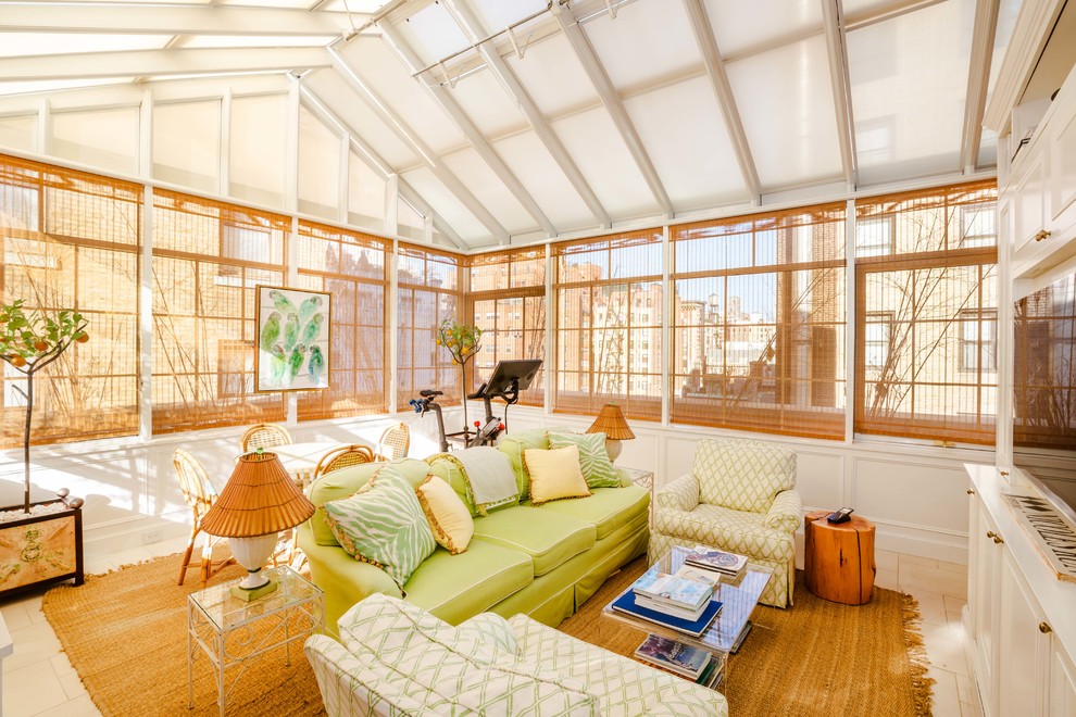 Transitional sunroom photo in New York
