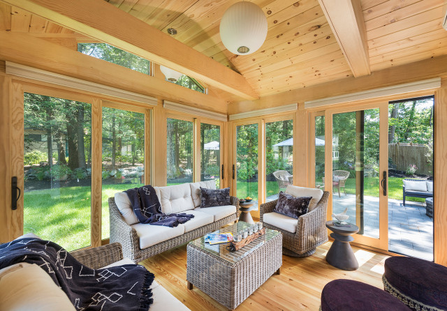 A Charming, Rustic Four-Season Room - Traditional - Sunroom - Boston ...